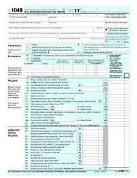 2017 U.s. Individual Income Tax Return 1040