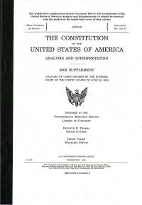 The Constitution of the United States of America: Analysis and Interpretation, 2008 Supplement, Analysis of Cases Decided by the Supreme Court of the United States to June 26, 2008
