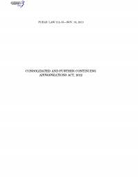Consolidated and Further Continuing Appropriations Act, 2012, Public Law 112-55