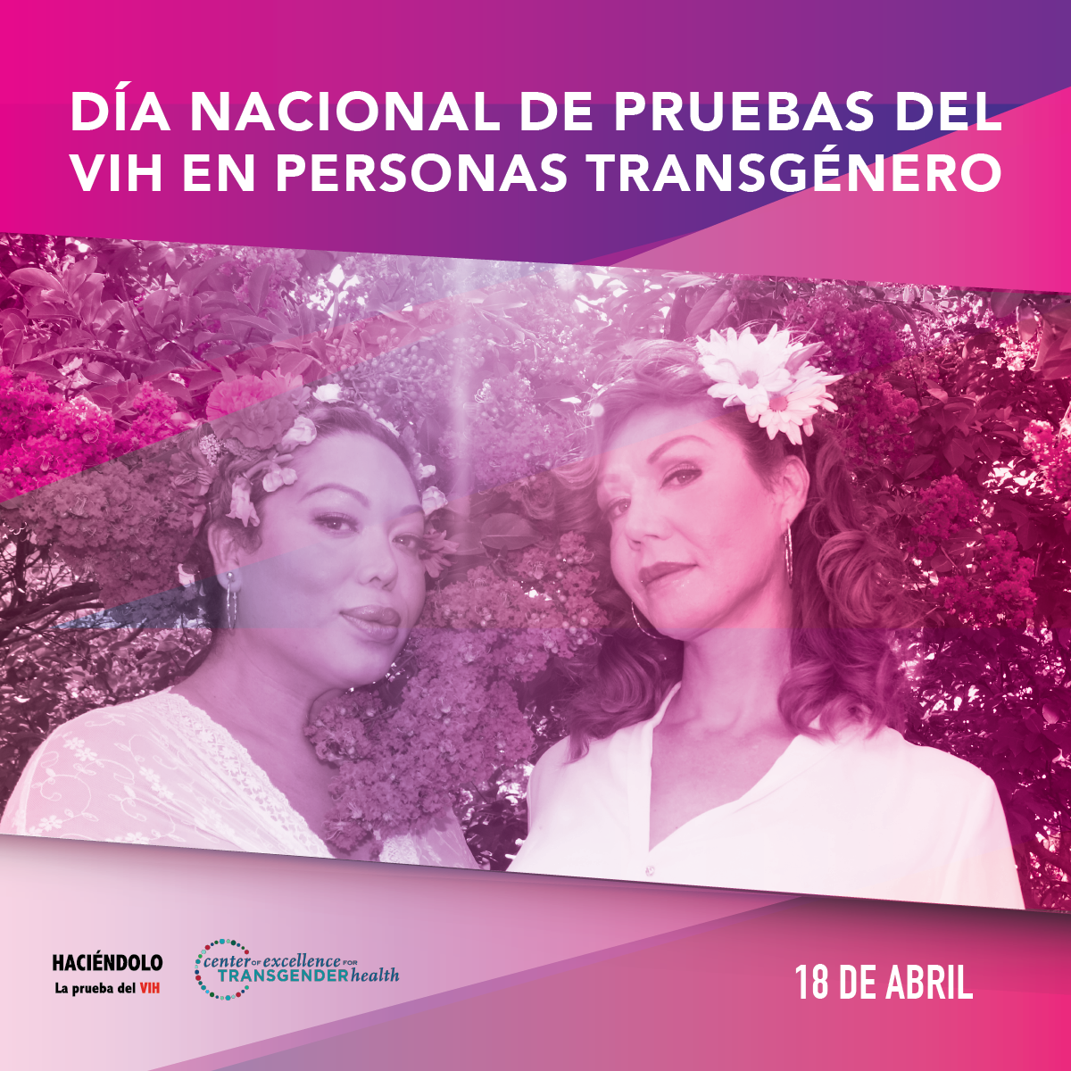 Día Nacional de Pruebas del VIH en Personas Transgénero - 18 de Abril de 2018