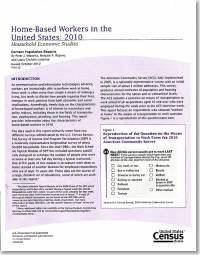 Home-Based Workers in the United States: 2010