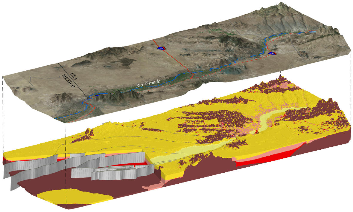 Perspective View of Subsurface Geologic Framework along the Rio Grande