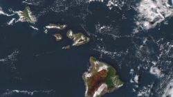 The Hawaiian Islands seen from NOAA's GOES-17 satellite on November 13, 2018.