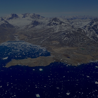The southern Greenland town of Narsaq. Photo taken during an Operation IceBridge flight on Apr. 26, 2018. 
