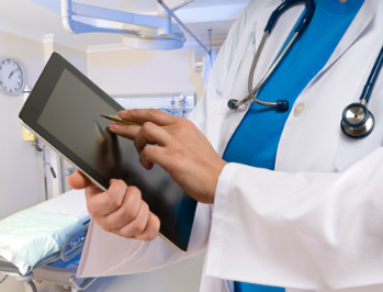 Doctor Hands with tablet