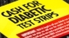 A photo of illegal diabetes test strip solicitation found in the D.C. metro system
