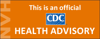 orange background with words This is an official CDC health advisory 