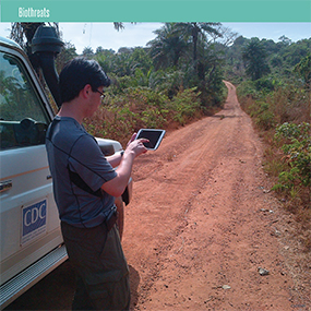 Cdc expert on a tablet application for a outbreak area