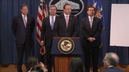 Embedded thumbnail for Deputy Attorney General Rosenstein Announces Charges Against Chinese Hackers