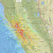 Interactive map showing earthquake scenario data