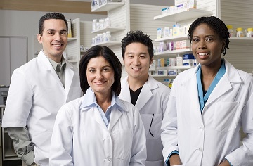 A group of four pharmacists.