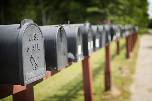 Row of U.S. Mail Boxes