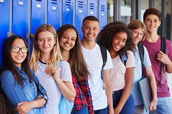 Image of diverse teenage students. 