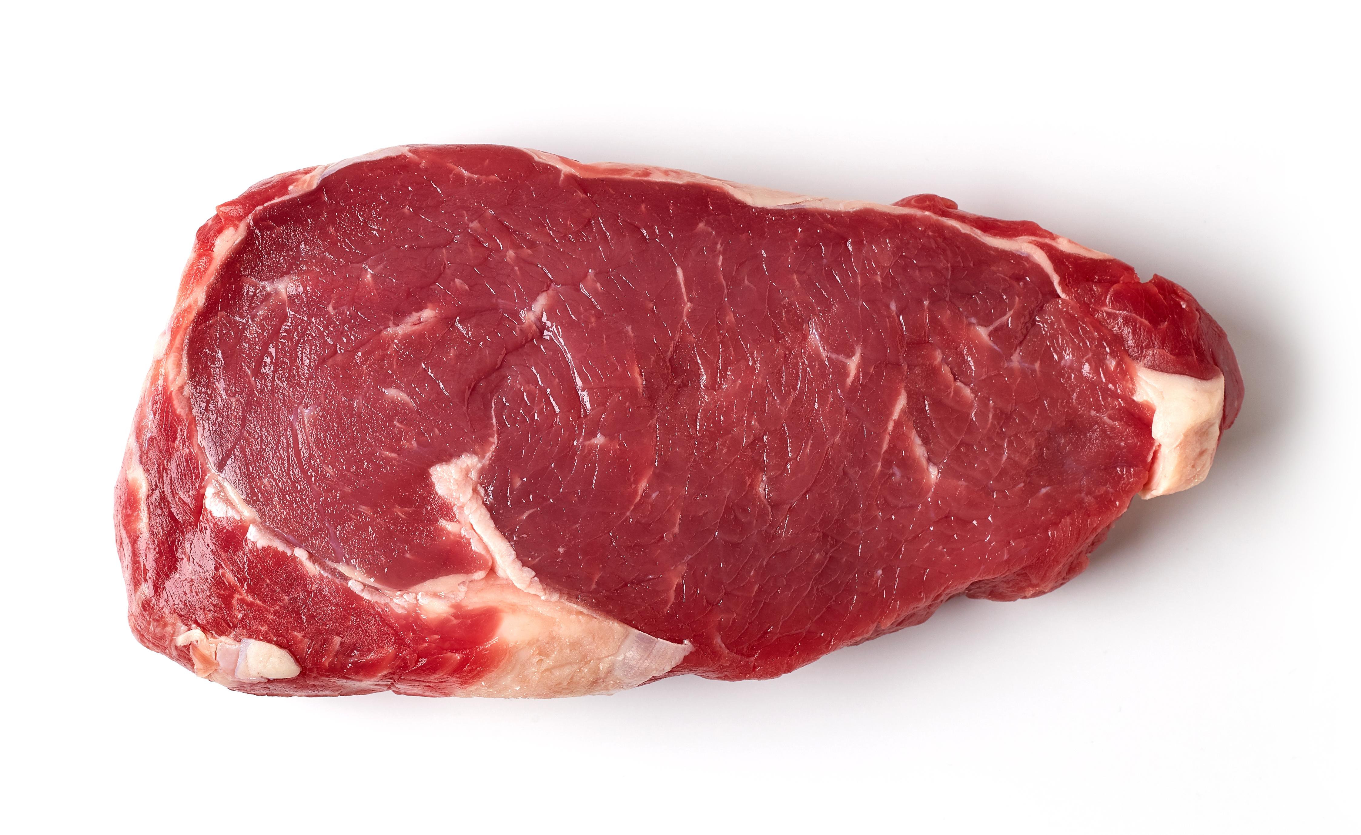 Photo of a steak red meat on the white background