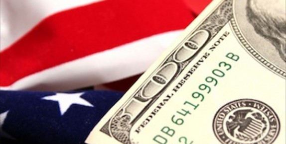 US flag and 100 dollar bill