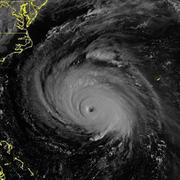 Satellite image of Hurricane Florence approaching the east coast