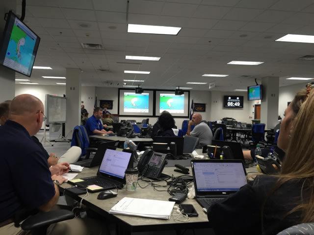 This photo shows FEMA Region III’s Incident Management Assistance Team (IMAT), who traveled to Richmond, Virginia to work directly with our Commonwealth partners at the Virginia Department of Emergency Management (VDEM) in anticipation of Hurricane Matthew. Here the staff participates in a morning briefing on the progress of the hurricane and preparations activities taking place.