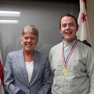 Bronwley Presents the Congressional Award Gold Medal to Mark Hanson of Oxnard