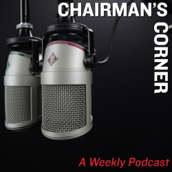 Image of two mics with the text: CHAIRMAN'S CORNER 