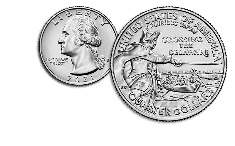 general washington crossing the delaware quarter obverse and reverse