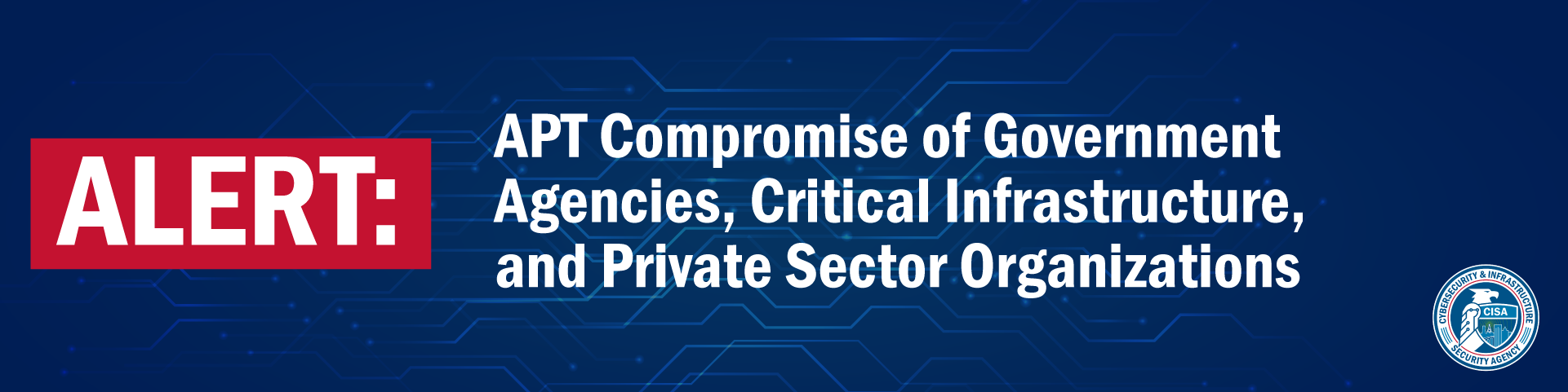 Alert APT Compromise of Government Agencies, Critical Infrastructure, and Private Sector Organizations