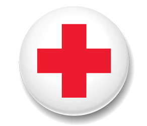 Red Cross on white background