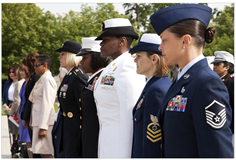 Group of women service members standing
