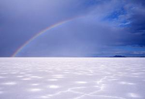 Rainbow over the Bonneville Salt Flats