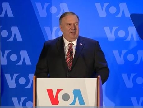 Secretary Pompeo delivers remarks at Voice of America Headquarters in Washington, DC.