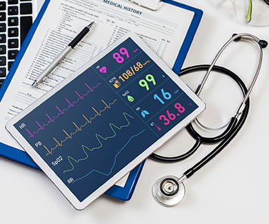 Diagnostic safety tools including a tablet, chart and stethoscope