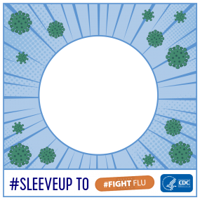 #sleeveup to fight flu social media frame