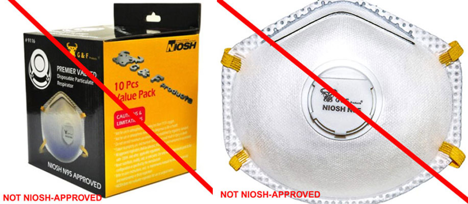 This is an example of a misrepresentation of a NIOSH-approval. G &amp; F Products is not a NIOSH approval holder or a private label holder. (4/9/2020)