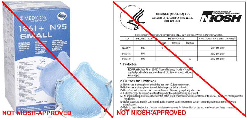 Not NIOSH-Approved respirator and approval memo