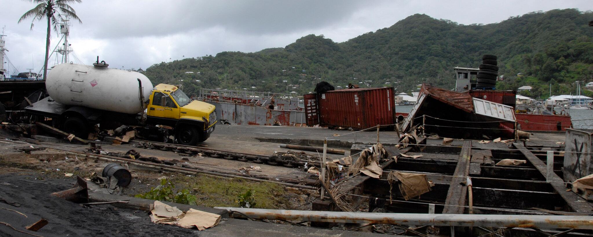 tsunami damage in American Samoa
