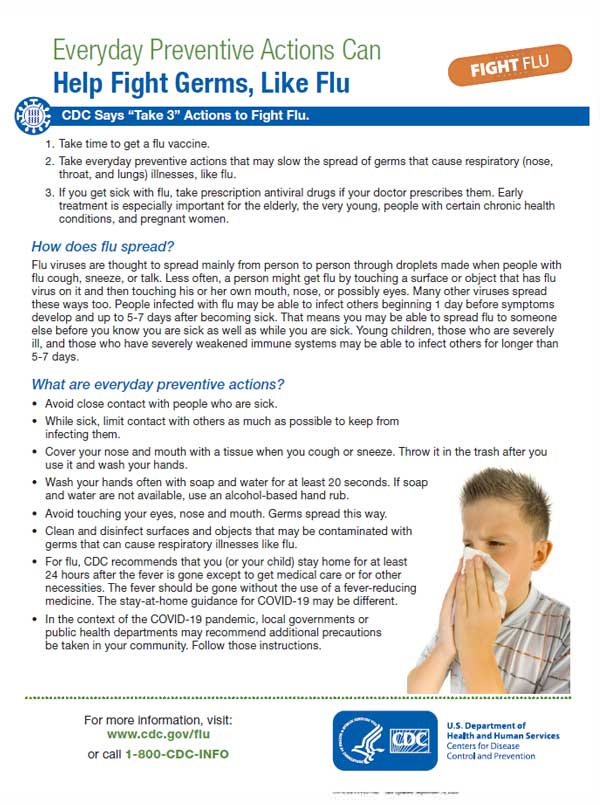 Everyday Preventive Actions that Can Help Fight Germs, Like Flu
