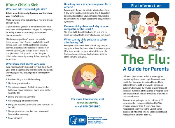  The Flu: A Guide for Parents Brochure