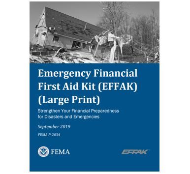 Cover page for Large Print – Emergency Financial First Aid Kit (EFFAK)