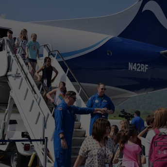 More than 2500 students in the 4th and 5 grade took a tour of the NOAA WD-3D Orion Aircraft and met the crews who fly into the storms.  The kids will take that information home to see if their families are ready for hurricanes. May 9, 2019.