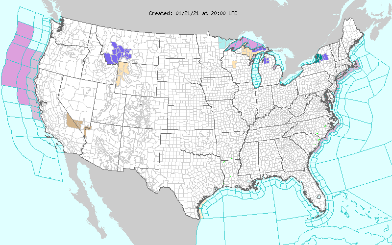 Current Hazardous Weather Watches, Warnings, and Advisories