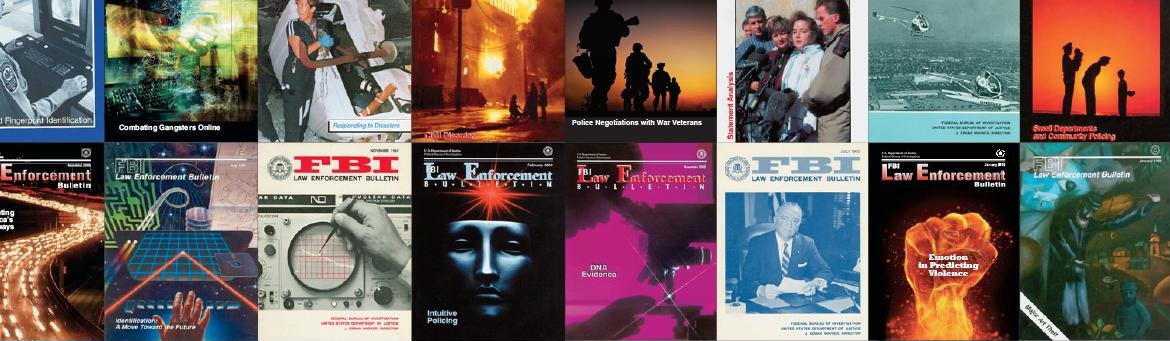 Series of Law Enforcement Bulletin covers.