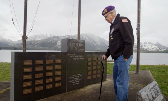 Alaska Veteran at Naval Monument