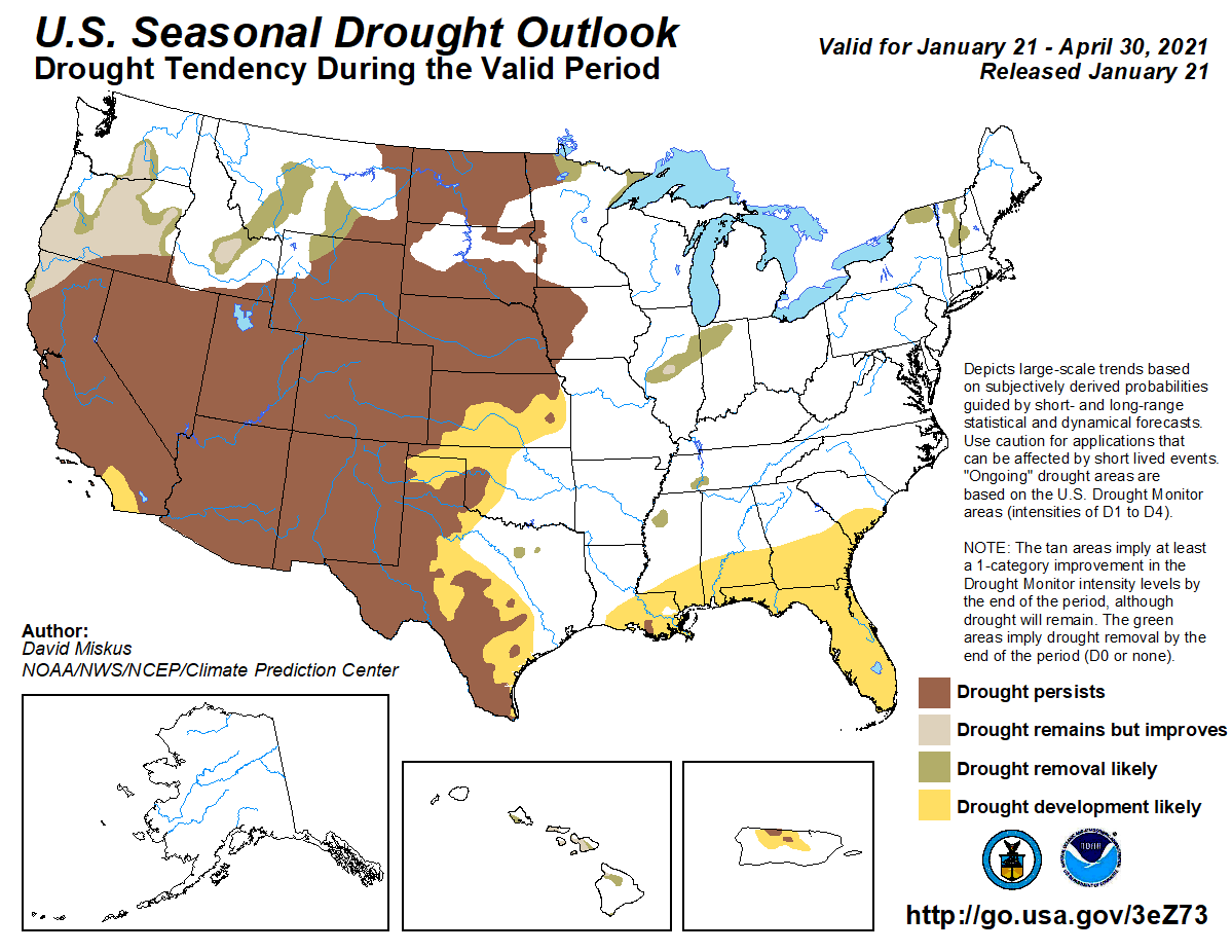 Drought Outlook Map of the United States