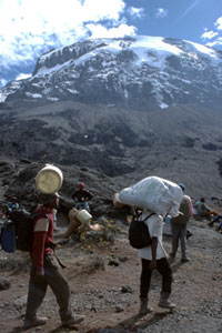 sherpas in the mountains