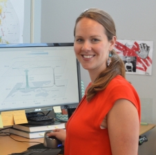 Assistant Professor Libby Barnes at her desk at Colorado State University. 