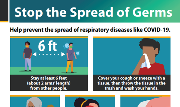 Help prevent the spread of respiratory diseases, like coronavirus disease 2019 by avoiding close contact with people who are sick; covering cough and sneeze; avoiding touching eyes, nose and mouth; and washing your hands with soap and water.