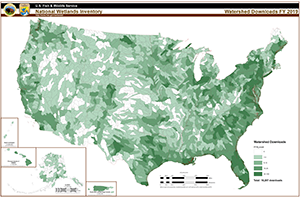 Map of US watershed downloads