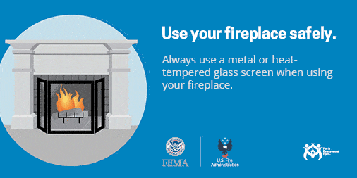 use your fireplace safely social media card