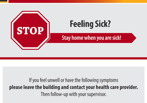 Poster: Feel Sick? Stop! Stay home when you are sick