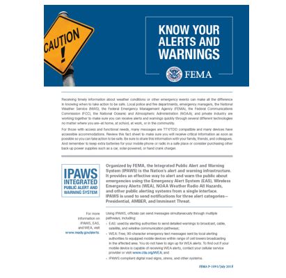 Cover page for Know Your Alerts and Warnings