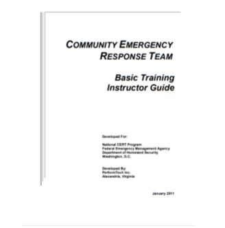 Cover page for CERT Basic Training Course Instructor Guide (2012)